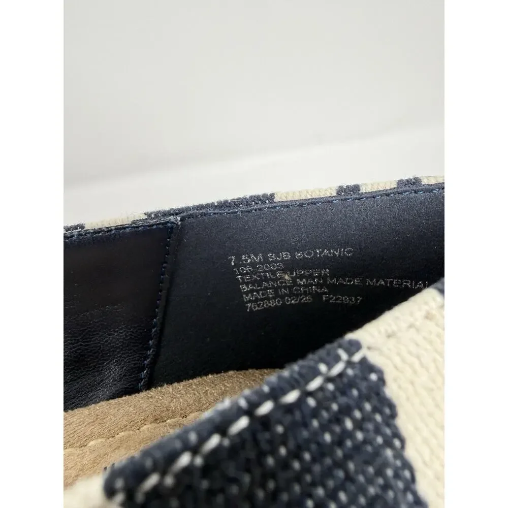 St. John’s Bay Botanic Women’s 7.5 M Navy Stripe Espadrille Wedge Shoes New